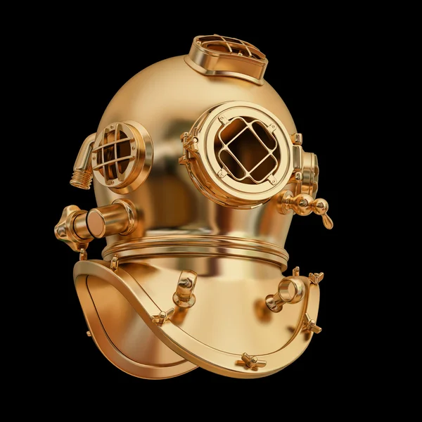 Illustration of a golden diving helmet — Stock Photo, Image