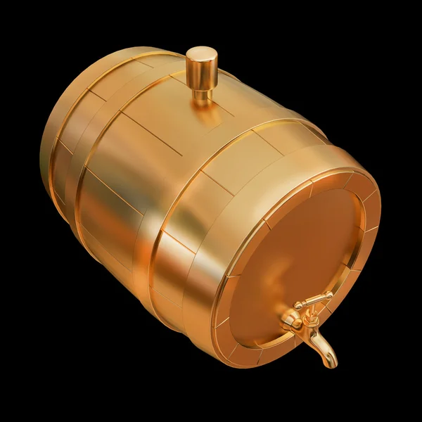 Illustration golden barrel isolated — Stock Photo, Image