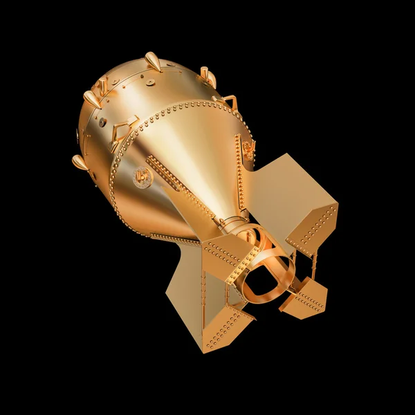 Illustration Gold aerial bomb solated — Stock Photo, Image