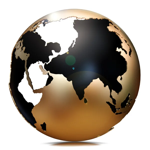 Illustration einer goldenen Weltkugel — Stockfoto