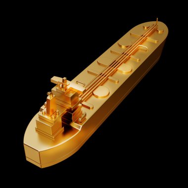 büyük bir altın oyuncak illüstrasyon izole gemi