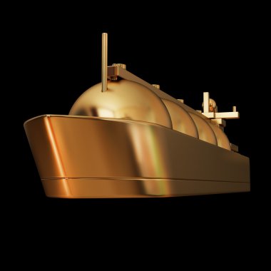 büyük bir altın oyuncak illüstrasyon izole gemi