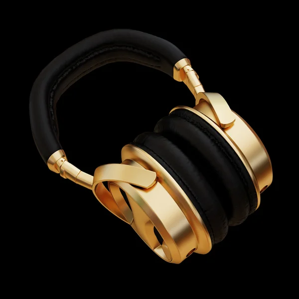 Illustration of a gold headphones isolated — Stock Photo, Image