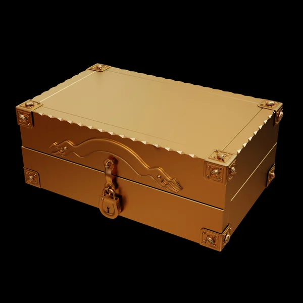 Illustration of a Golden suitcase isolated — Stock Photo, Image