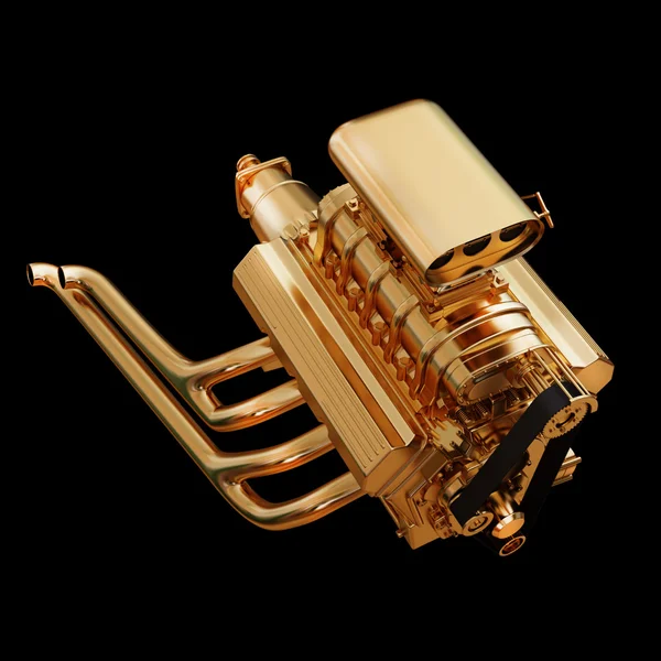 Illustration of a golden engine isolated — Stock Photo, Image