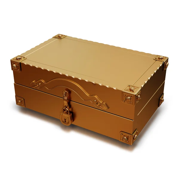 Illustratie van een gouden koffer geïsoleerd — Stockfoto