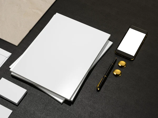 Set of identity elements and Blank Magazine — Stock Photo, Image