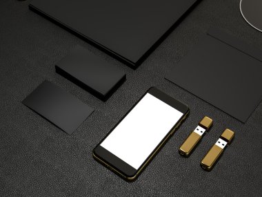 Siyah marka Mockup yüksek çözünürlüklü