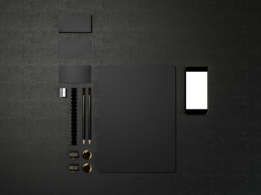 Siyah marka Mockup yüksek çözünürlüklü