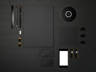 Siyah marka Mockup yüksek çözünürlüklü