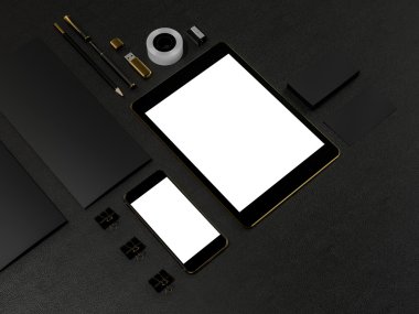 Siyah marka Mockup yüksek çözünürlüklü