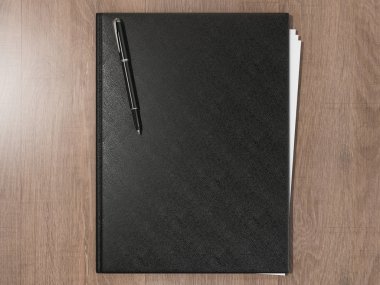 Ahşap doku kağıtlara için klasör