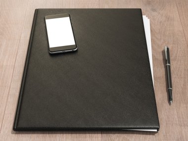 Ahşap doku kağıtlara için klasör