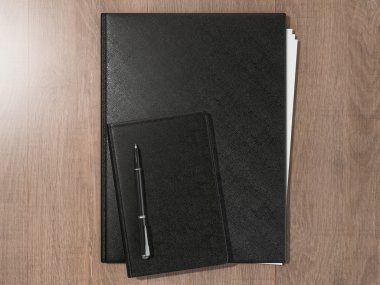 Ahşap doku kağıtlara için klasör