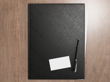 Ahşap doku kağıtlara için klasör