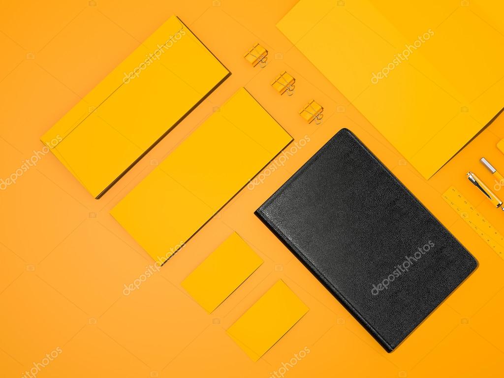 Download Yellow Corporate Identity Mockup Stock Photo C Vasssaa 81407544 PSD Mockup Templates