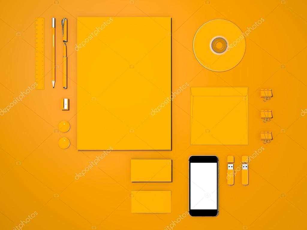 Download Yellow Corporate Identity Mockup Stock Photo C Vasssaa 81407560 PSD Mockup Templates