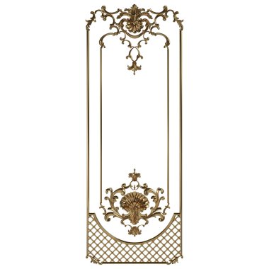 Antik altın süs beyaz bir arka plan üzerinde 3D set