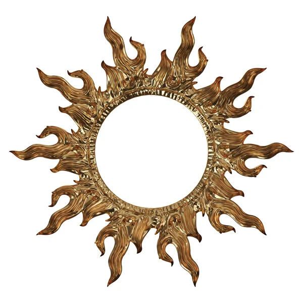 Antik altın süs beyaz bir arka plan üzerinde 3D set