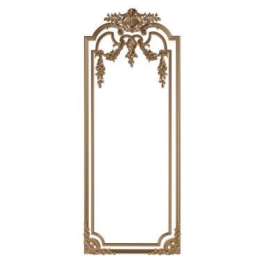 Antik altın süs beyaz bir arka plan üzerinde 3D set