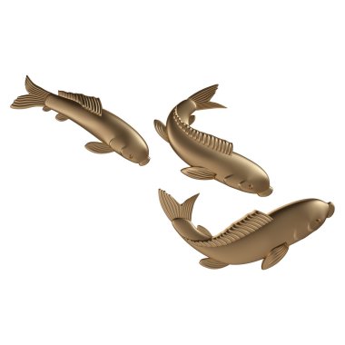 Antik altın süs beyaz bir arka plan üzerinde 3D set