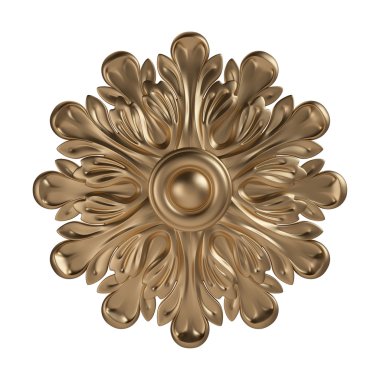 Antik altın süs beyaz bir arka plan üzerinde 3D set