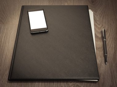 Ahşap doku kağıtlara için klasör