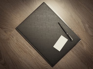 Ahşap doku kağıtlara için klasör