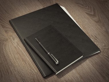 Ahşap doku kağıtlara için klasör