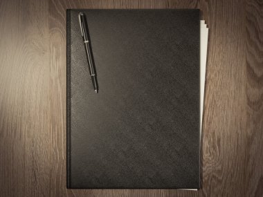 Ahşap doku kağıtlara için klasör