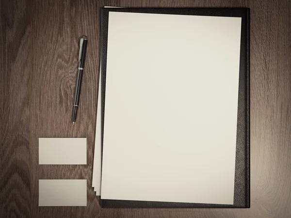 Black file with white blank sheet — Stock Photo, Image