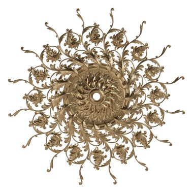 Antik altın süs beyaz bir arka plan üzerinde 3D set