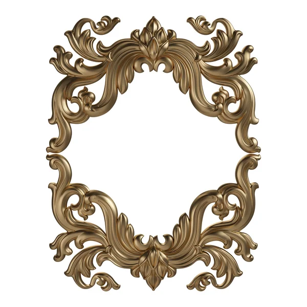 3d set di un antico ornamento d'oro su sfondo bianco — Foto Stock