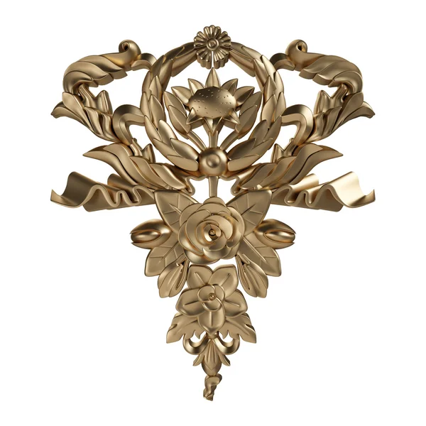 Antik altın süs beyaz bir arka plan üzerinde 3D set