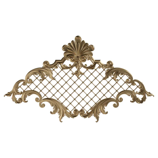 Antik altın süs beyaz bir arka plan üzerinde 3D set