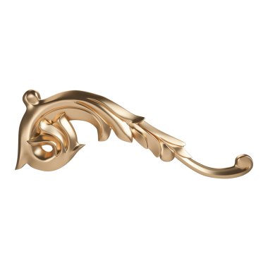 Antik altın süs beyaz bir arka plan üzerinde 3D set