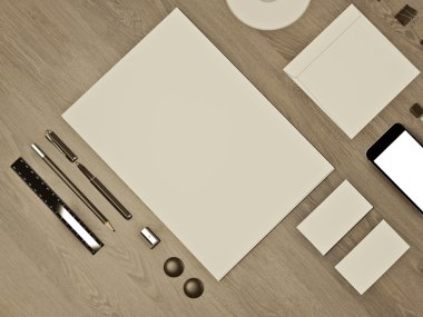 Ahşap arka plan üzerinde örnekler kümesini