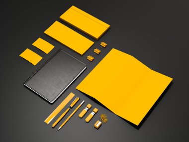 Sarı kurumsal kimliği mockup