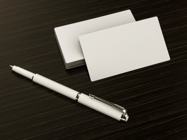 Kartvizit mockup ahşap arka plan üzerinde boş