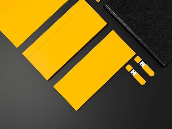 Modèle jaune d'identification d'entreprise — Photo