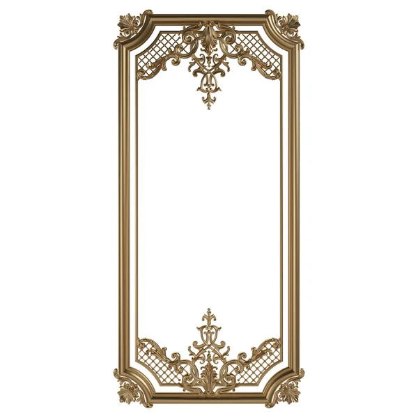 Antik altın süs beyaz bir arka plan üzerinde 3D set