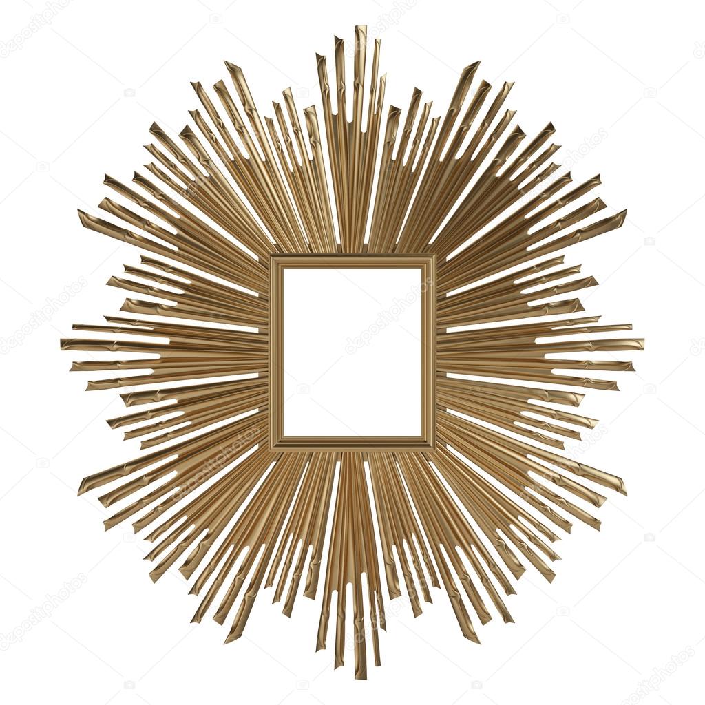 3d set of a gold objects on a white background