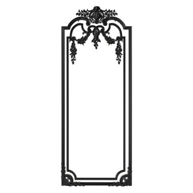 Antik siyah süs beyaz bir arka plan üzerinde 3D set