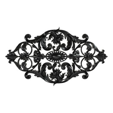 Antik siyah süs beyaz bir arka plan üzerinde 3D set