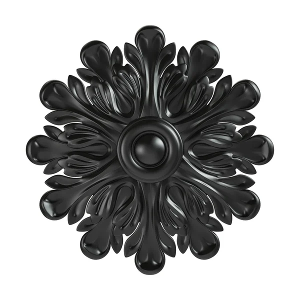 3D-verzameling van een oude zwarte ornament op een witte achtergrond — Stockfoto