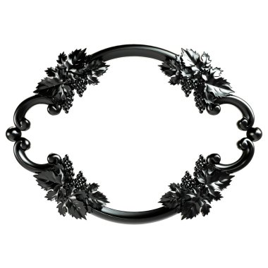 Antik siyah süs beyaz bir arka plan üzerinde 3D set