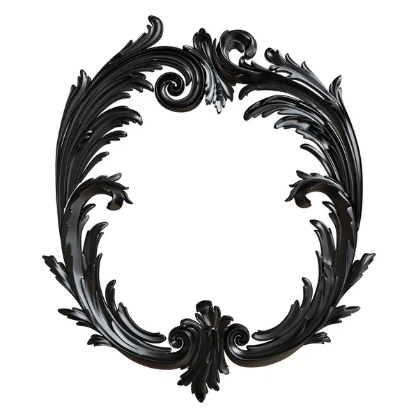 Antik siyah süs beyaz bir arka plan üzerinde 3D set