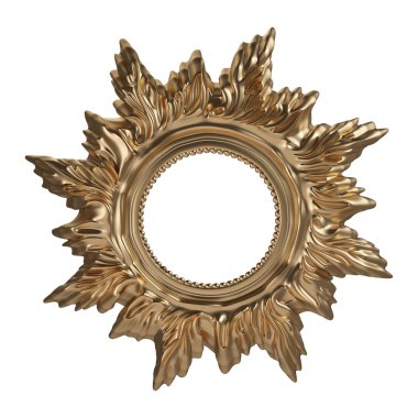 Antik altın süs beyaz bir arka plan üzerinde 3D set