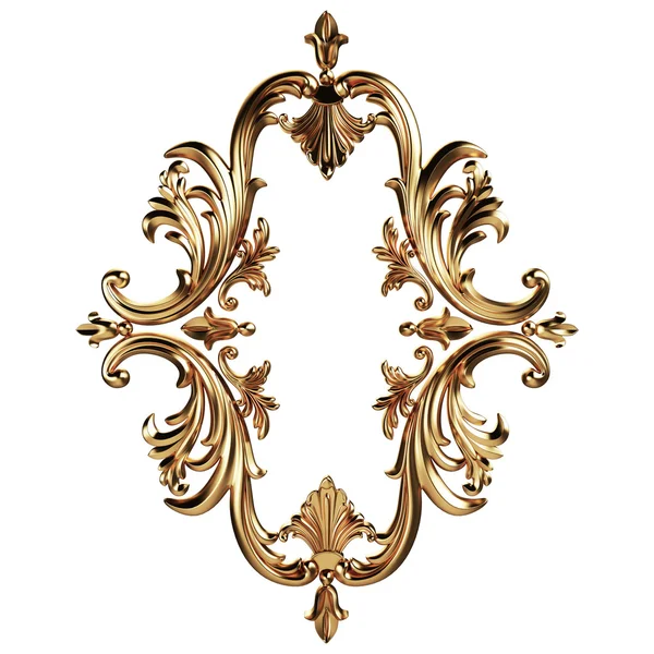 Antik altın süs beyaz bir arka plan üzerinde 3D set