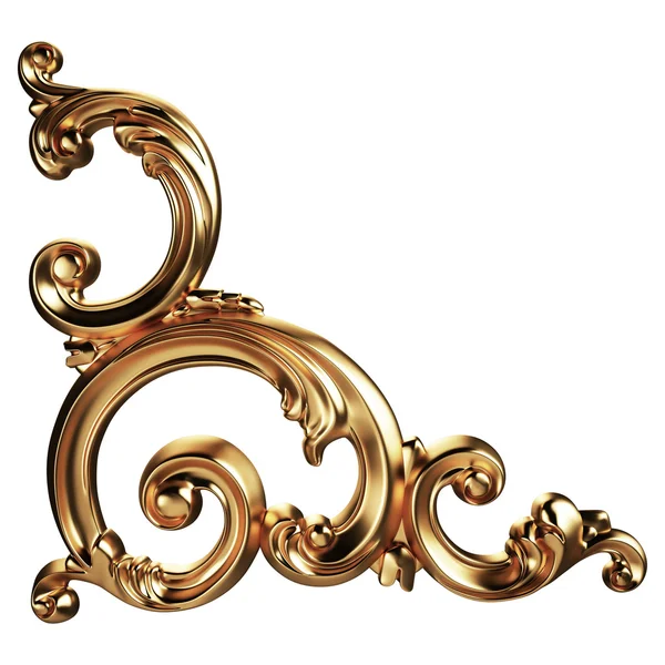 3d set of an ancient gold ornament on a white background — Stock Image 3d set of an ancient gold ornament on a white background Stock Photo